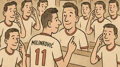 Dowcip: Milinković mówi: „Jestem o cztery lata…”